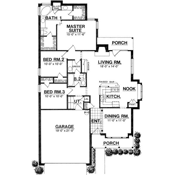 House Design - Traditional Floor Plan - Main Floor Plan #40-122