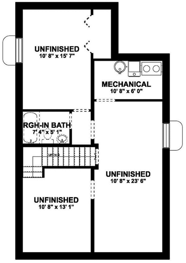 Cabin Floor Plan - Lower Floor Plan #126-188