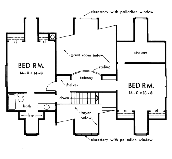 Architectural House Design - Country Floor Plan - Upper Floor Plan #929-151