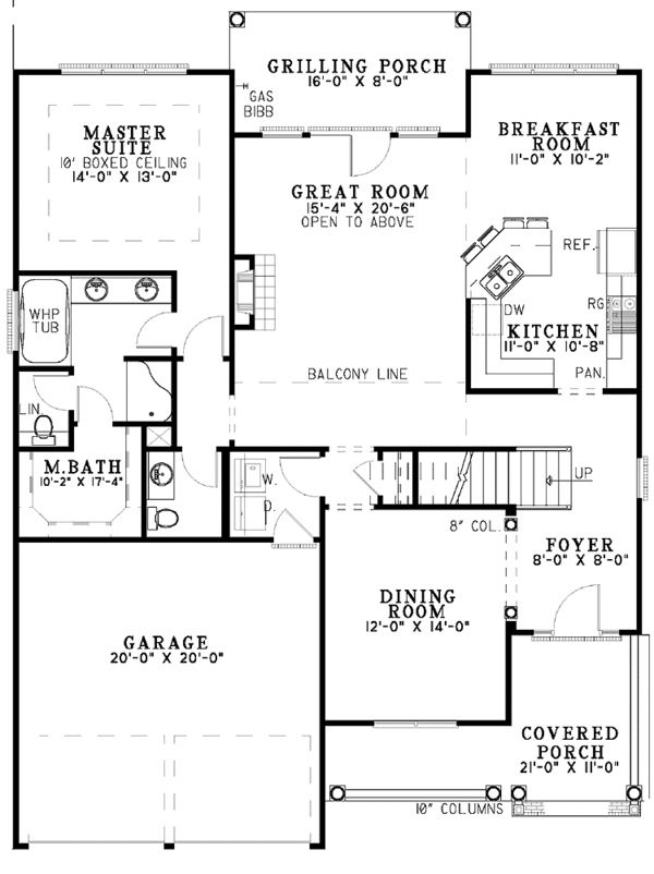 Architectural House Design - Country Floor Plan - Main Floor Plan #17-3080