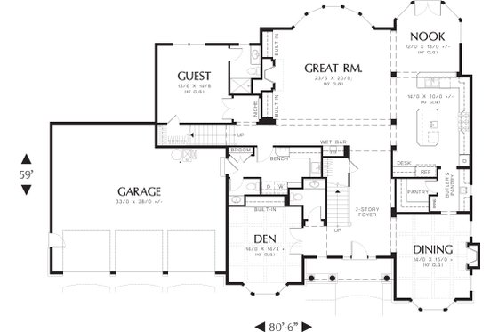 Floor Plan - Main Floor for Traditional House Plan #48-621 - 5 bed, 4.5 bath