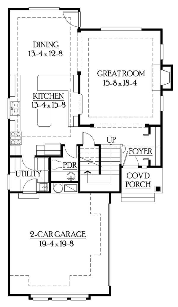 Home Plan - Craftsman Floor Plan - Main Floor Plan #132-264
