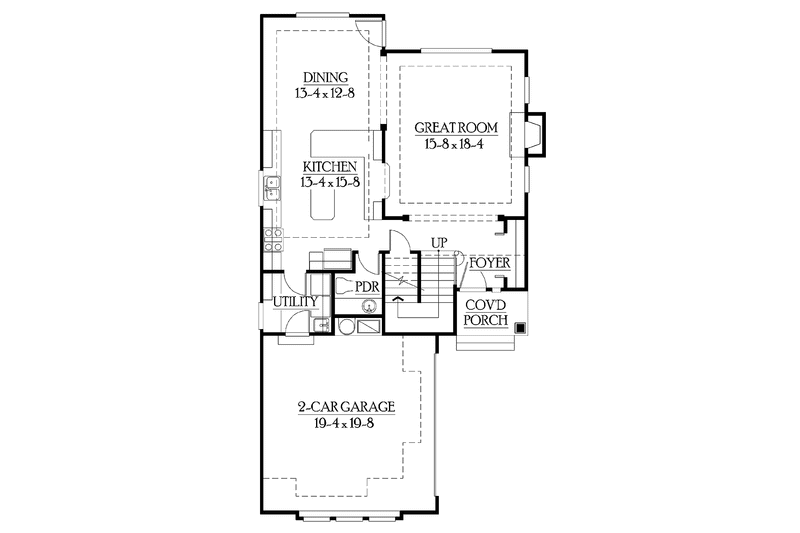 Dream House Plan - Floor Plan - Main Floor for Craftsman House Plan #132-264 - 3 bed, 2.5 bath