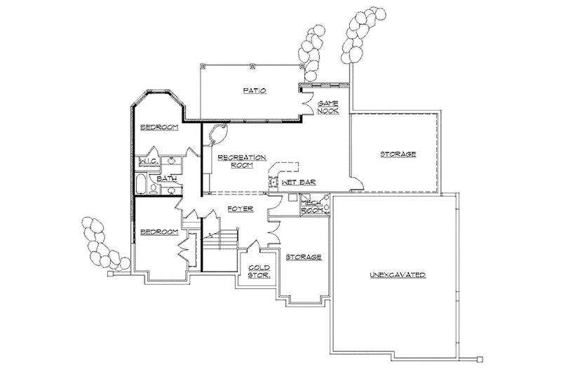 Architectural House Design - Floor Plan - Lower Floor for Country House Plan #945-67 - 3 bed, 2.5 bath