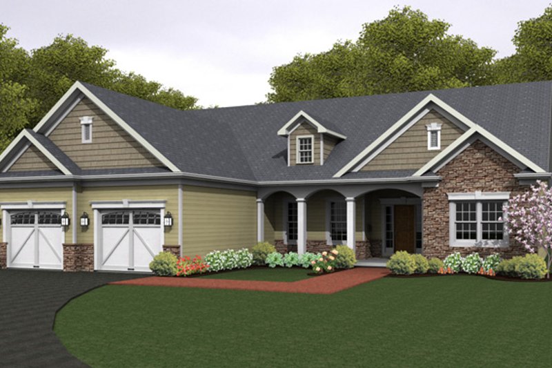 Dream House Plan - Ranch Exterior - Front Elevation Plan #1010-84