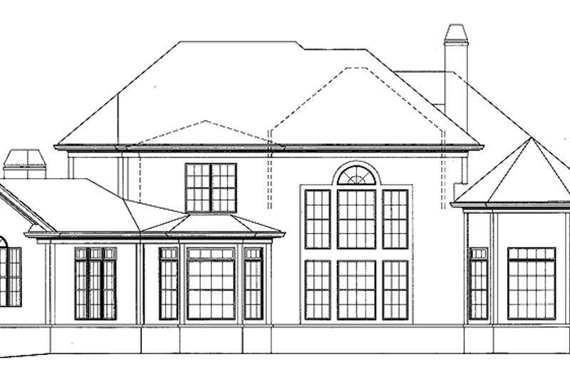 Home Plan - Exterior - Rear Elevation for Traditional House Plan #54-196 - 4 bed, 3.5 bath