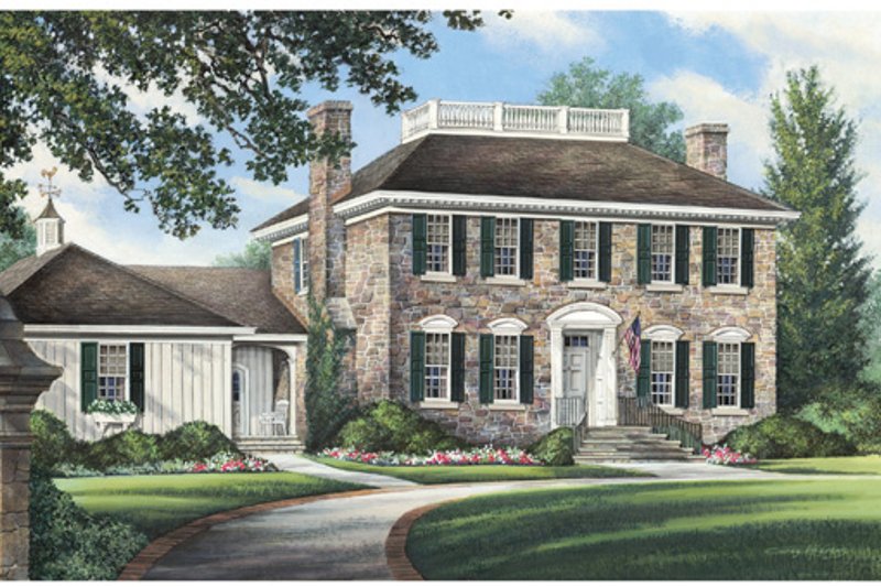Architectural House Design - Colonial Exterior - Front Elevation Plan #137-258