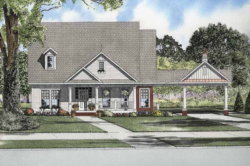 Dream House Plan - Craftsman Exterior - Front Elevation Plan #17-2864
