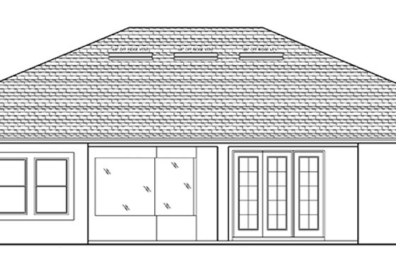 Exterior - Rear Elevation for Mediterranean House Plan #1058-125 - 3 bed, 2.5 bath