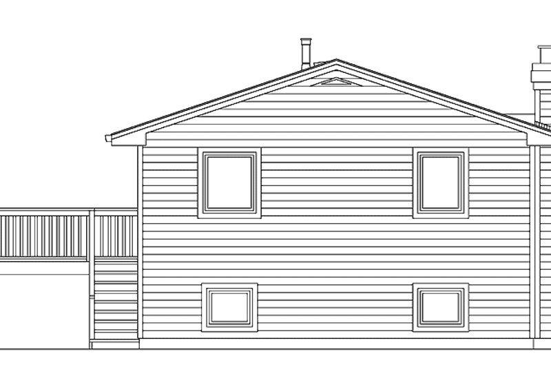 Home Plan - Exterior - Rear Elevation for Contemporary House Plan #47-778 - 3 bed, 1 bath