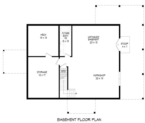 Traditional Floor Plan - Lower Floor Plan #932-446