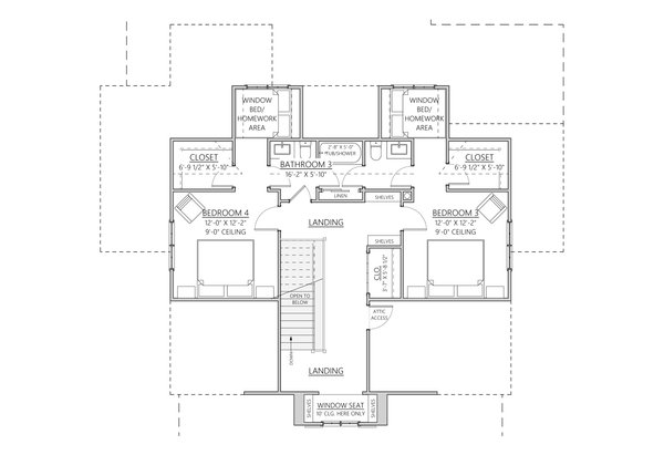 House Blueprint - Farmhouse Floor Plan - Upper Floor Plan #1094-8