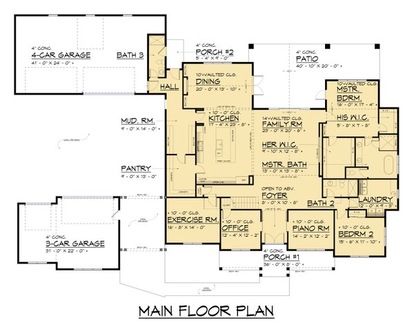 Dream House Plan - Farmhouse Floor Plan - Main Floor Plan #1066-287