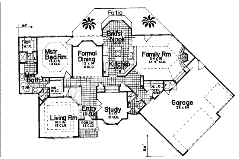 Architectural House Design - Floor Plan - Main Floor for European House Plan #52-156 - 3 bed, 3.5 bath