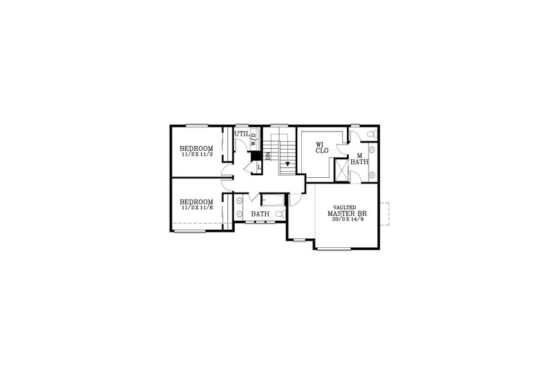 House Design - Floor Plan - Upper Floor for Contemporary House Plan #53-728 - 3 bed, 2.5 bath