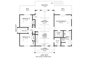 Floor Plan - Main Floor for Country House Plan #932-305 - 3 bed, 2 bath