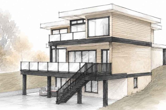 Exterior - Other Elevation 5 for Contemporary House Plan #1101-70 - 3 bed, 3.5 bath