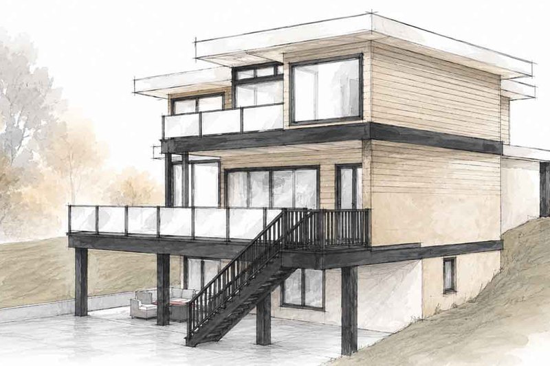 Architectural House Design - Exterior - Other Elevation 5 for Contemporary House Plan #1101-70 - 3 bed, 3.5 bath