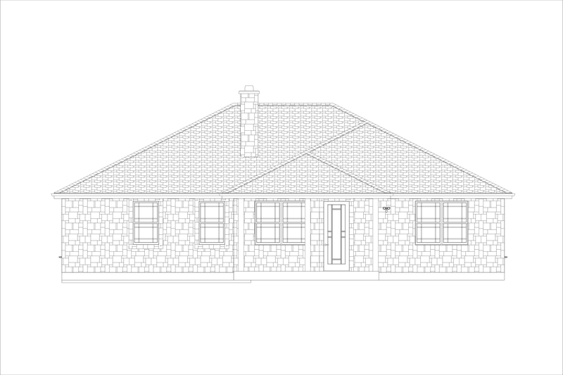 Dream House Plan - Exterior - Rear Elevation 1 for Traditional House Plan #1127-13 - 3 bed, 2 bath