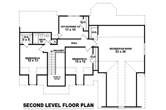 Floor Plan - Upper Floor for Traditional House Plan #81-808 - 3 bed, 2.5 bath