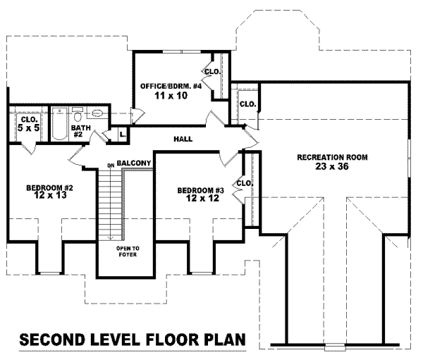 Floor Plan - Upper Floor for Traditional House Plan #81-808 - 3 bed, 2.5 bath