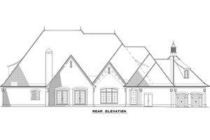 Exterior - Rear Elevation for European House Plan #17-2507 - 6 bed, 6 bath