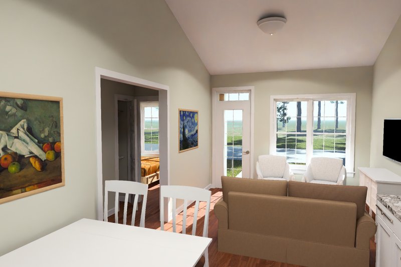House Blueprint - Interior - Family Room 2 for Cottage House Plan #513-2450 - 2 bed, 1 bath