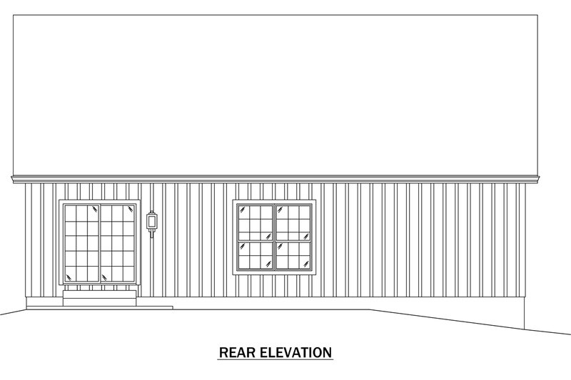 House Design - Exterior - Rear Elevation for Farmhouse House Plan #57-703 - 3 bed, 2 bath