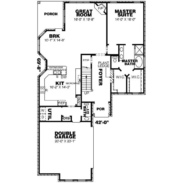 House Plan Design - European Floor Plan - Main Floor Plan #34-195