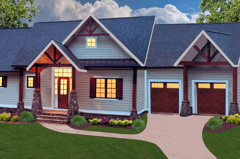 Home Plan - Craftsman Exterior - Front Elevation Plan #54-441