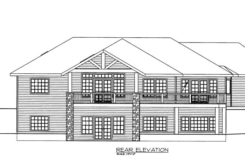 House Design - Exterior - Rear Elevation for Traditional House Plan #117-1101 - 3 bed, 3 bath