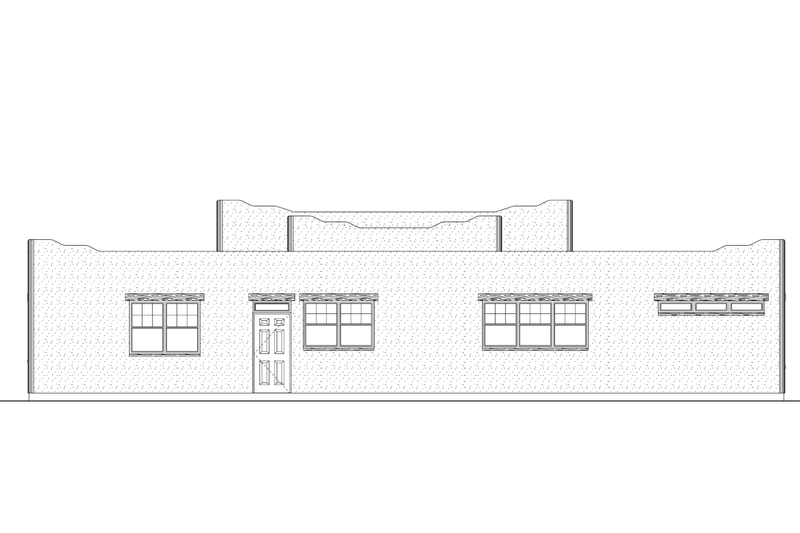 House Design - Exterior - Other Elevation 2 for Adobe / Southwestern House Plan #126-288 - 4 bed, 2.5 bath