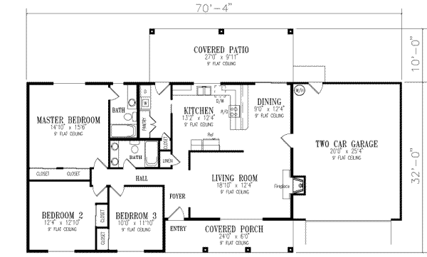 Architectural House Design - Adobe / Southwestern Floor Plan - Main Floor Plan #1-265