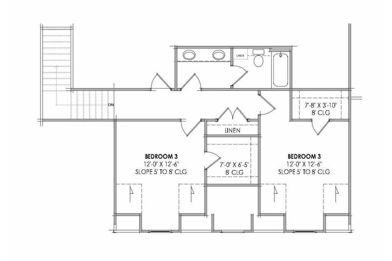 House Blueprint - Floor Plan - Upper Floor for Farmhouse House Plan #1096-203 - 4 bed, 3.5 bath