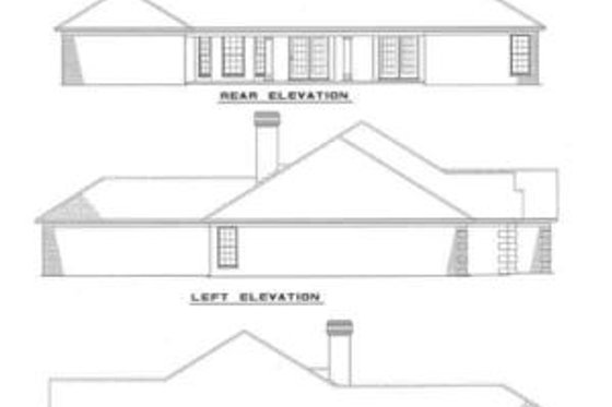 Exterior - Rear Elevation for European House Plan #17-136 - 4 bed, 2.5 bath