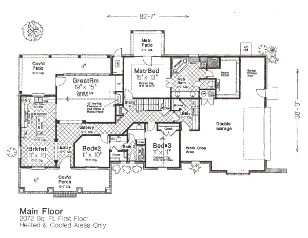 Architectural House Design - European Floor Plan - Main Floor Plan #310-649