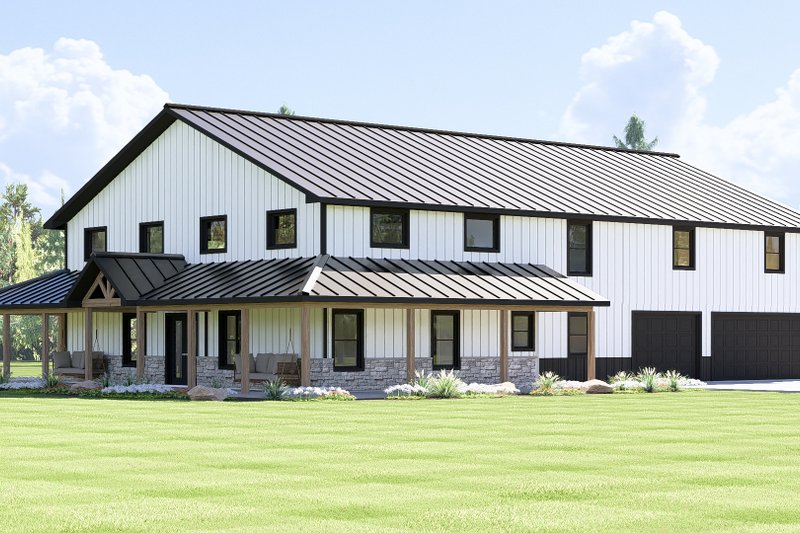 Architectural House Design - Exterior - Front Elevation 3 for Barndominium House Plan #1064-373 - 4 bed, 3.5 bath