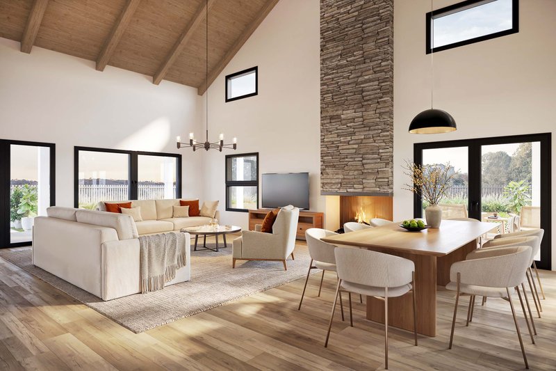 Dream House Plan - Interior - Family Room for Barndominium House Plan #924-31 - 3 bed, 2.5 bath