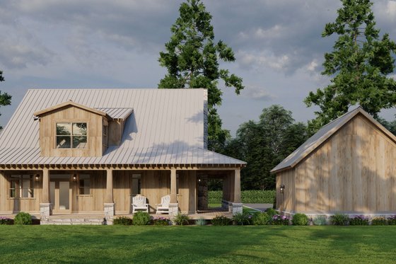 Exterior - Rear Elevation for Cottage House Plan #923-362 - 3 bed, 2.5 bath