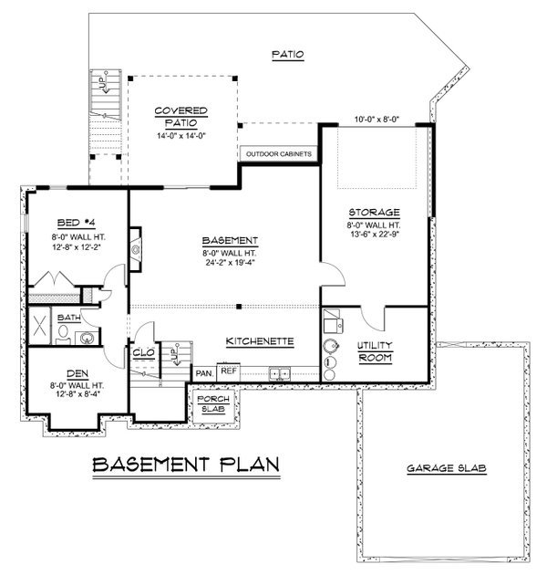Dream House Plan - Floor Plan - Lower Floor for Modern House Plan #1064-454 - 3 bed, 2.5 bath