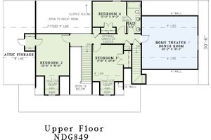 Floor Plan - Upper Floor for Traditional House Plan #17-1179 - 4 bed, 2.5 bath