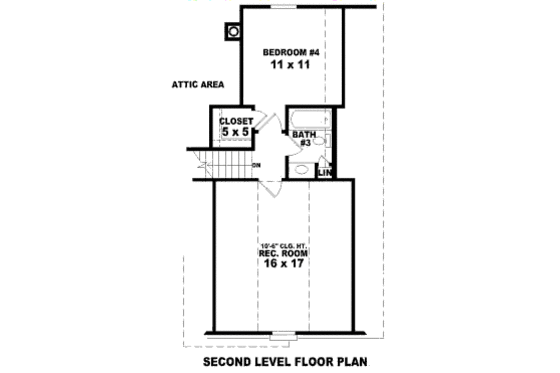 Floor Plan - Upper Floor for European House Plan #81-13754 - 4 bed, 3 bath