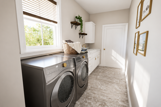 Interior - Laundry for Farmhouse House Plan #44-313 - 3 bed, 2 bath