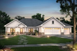 Ranch Exterior - Front Elevation Plan #430-212