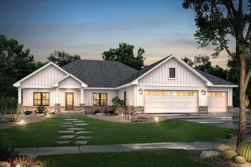Architectural House Design - Ranch Exterior - Front Elevation Plan #430-212