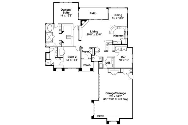 Dream House Plan - Mediterranean Floor Plan - Main Floor Plan #124-545
