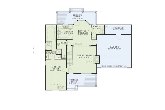 Floor Plan - Main Floor for Colonial House Plan #17-599 - 3 bed, 2.5 bath