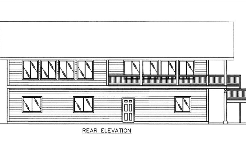 House Blueprint - Exterior - Rear Elevation for Craftsman House Plan #117-932 - 3 bed, 3 bath