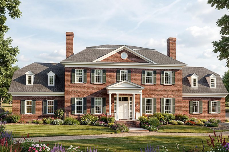 Home Plan - Exterior - Front Elevation 2 for Classical House Plan #137-158 - 4 bed, 3 bath