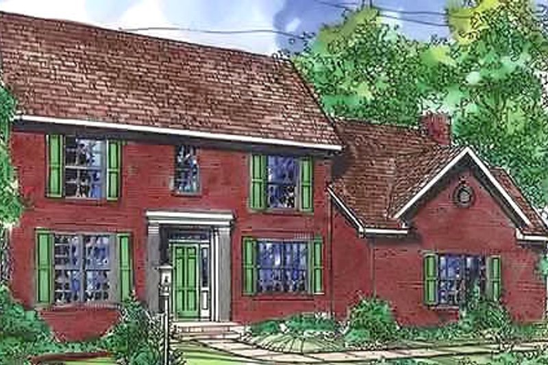 Architectural House Design - Colonial Exterior - Front Elevation Plan #320-447